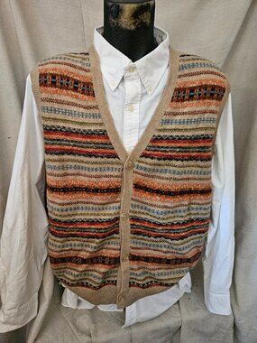 Men's Fair Isle Classic Button Front Sweater Vest from Old Navy Sz XL NEW